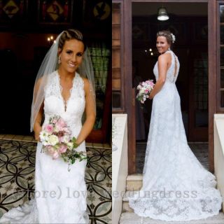 Vintage V Neck Beach Wedding Dresses Sexy Formal Long Country Garden Bridal Gown