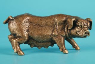 Unique Chinese Bronze Statue Solid Animal Pig Home Decoration Mascot Benmingnian