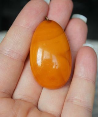 9gr Butterscotch Egg Yolk Natural Amber Pendant Vintage