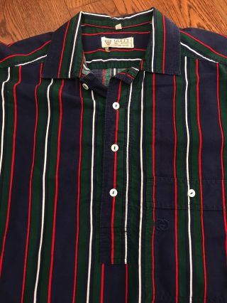 Vintage 90’s Gucci Striped Slip Over Shirt - Large