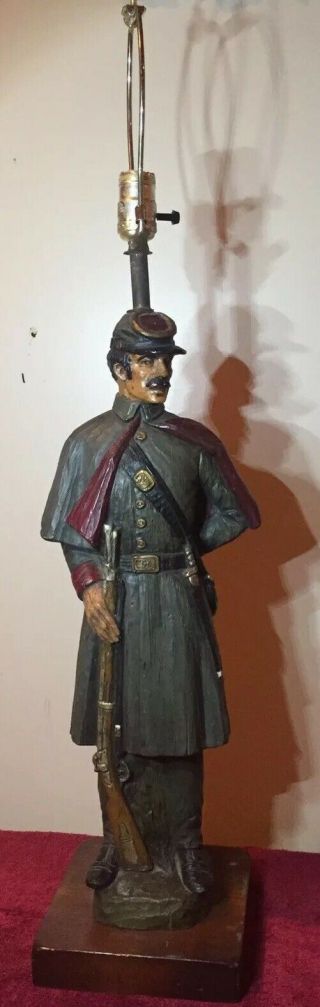 Rare Vintage 1971 Dunning Industries Confederate Civil War Soldier Lamp