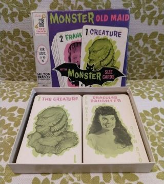 Monsters Old Maid Vintage 1964 Milton Bradley Game 100 Complete W/box Universal