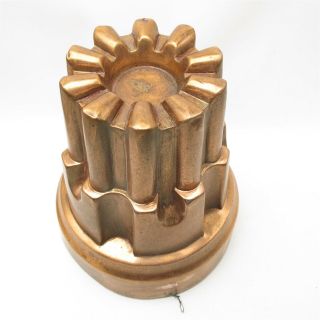 Vtg / Antique Copper Jelly Mould Mold By Benham & Froud 5 3/8 " Tall