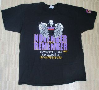 Ecw November To Remember 1998 T - Shirt,  Black,  Xxl Size,  Vintage