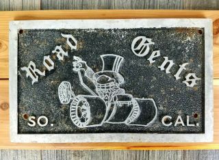 Rare Vintage Road Gents Car Club Plaque So Cal.  Ford Hot Rod Sled