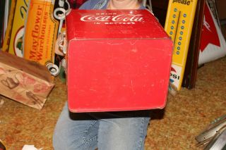 Rare Vintage 1950 ' s Coca Cola Soda Pop Acton Junior Picnic Cooler Metal Sign 5