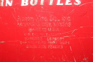 Rare Vintage 1950 ' s Coca Cola Soda Pop Acton Junior Picnic Cooler Metal Sign 8