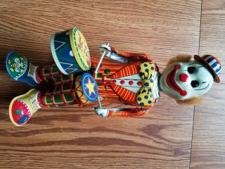 Rare Toy Wind Up Circus Clown made in japan 2