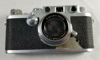 Vintage Leica DRP Ernst Leitz GmbH Germany Film Camera & Summar f=5cm 1:2 Lens 8