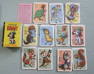 Vtg Mini Animal Rummy Card Game Whitman Peter Pan No.  4120 Collectible Or Crafts