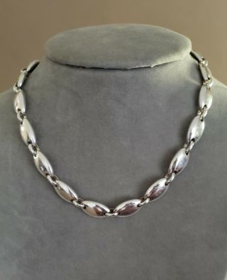 Very Rare Tiffany & Co.  Sterling Link Necklace Choker Heavy 104g 16.  5 "