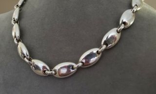 Very Rare Tiffany & Co.  Sterling Link Necklace Choker Heavy 104g 16.  5 