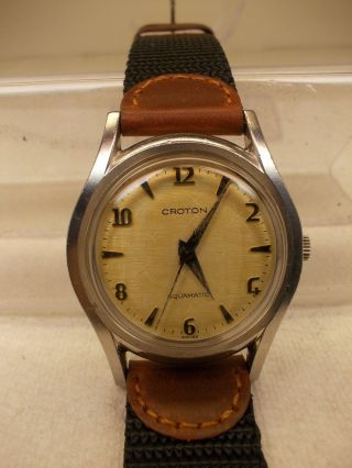 Vintage,  Croton,  Aquamatic,  17 Jewel,  Automatic Wind Watch.  Mvmt E3te - A1074,