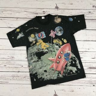 Vtg 1995 Grateful Dead Bears Standing On The Moon 1992 T - Shirt Xl Single Stitch