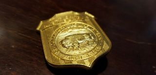 Vintage Rare National Park Ranger Badge 24kt Karatclad Gold Plated S/n 10907