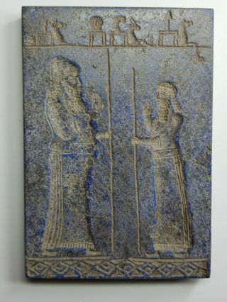 Neareastern Persia Kings Old Lapiz Lazuli Rare Stone Intaglio Carved Relief