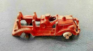 1930 ' S ARCADE CAST IRON FIRE TRUCK (RED) WHITE WHEELS COOL RARE TRUCK 3