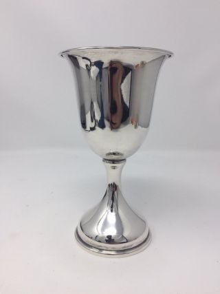 Sterling Silver Water Wine Goblet No Monogram Weighted Ribbed Footed Base