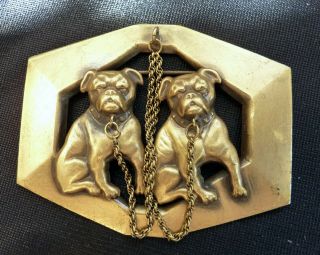 Charming Joseff of Hollywood Double Bull Dog Brooch 3