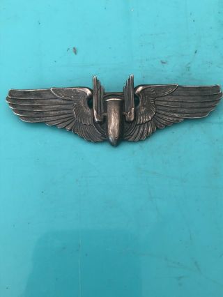 Ww2 Us Army Air Corps Aerial Gunner Wing,  Bar Pin Sterling