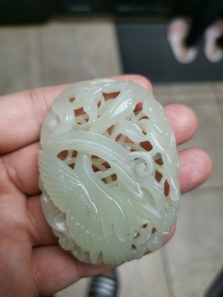 Chinese Estate Old House Antique Ming Carved Bird Jade Asian China