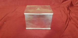 A Victorian Silver Plated Tea Caddy With Lions Heads And An Engraved Stags Head.