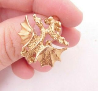 9ct Gold Large Welsh Dragon Ring,  9k 375