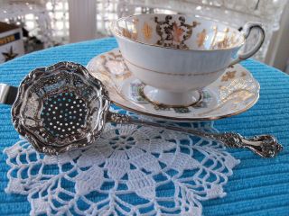Sterling Silver Tea Strainer Whiting King Edward Pattern