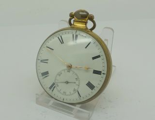 C.  1815 Very Rare Savage Two Pin Fusee Pocket Watch,  Near Movement,  Accurate