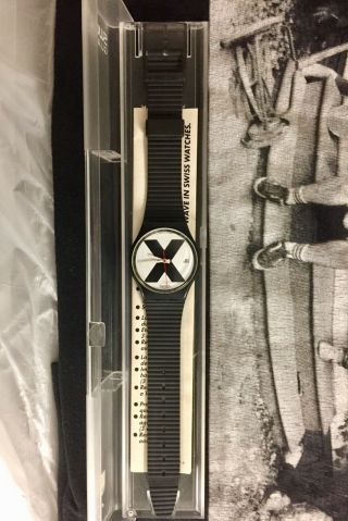 Swatch Watch X Rated 1987 GB406 With Case Straight Edge 3