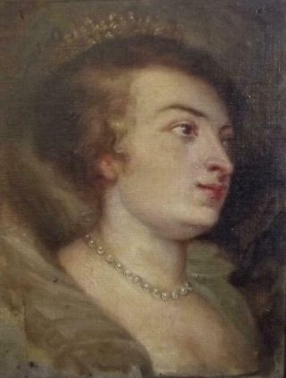18th Century Antique Old Master Oil Painting Portrait Of Noble Lady Van Dyck?