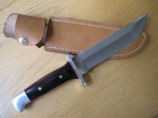 Vintage 1986 Buck 124 Frontiersman Fixed Blade Knife With Leather Sheath