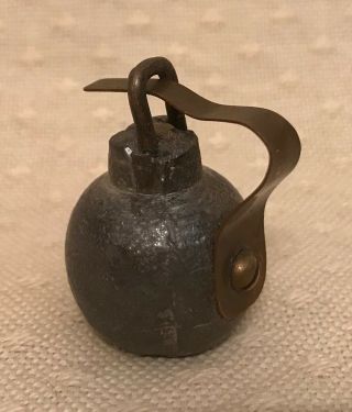 Miniature Vintage Antique Toy Lead Hand Grenade Bomb 1.  25” H Play War Soldier