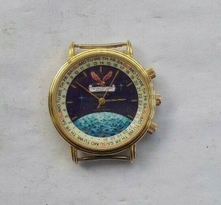 RARE Vintage Men ' s Apollo II Moon Landing Watch Wristwatch Chrono Dial Day Date 2