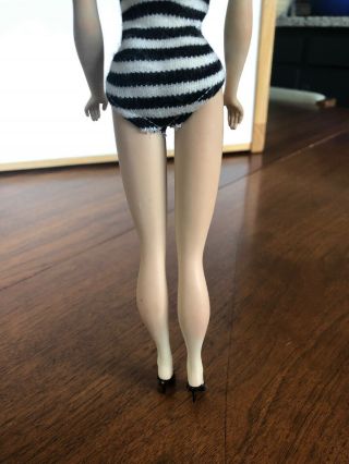 RARE Vintage 1959 850 3 Barbie BODY with Ponytail HEAD - Stripe Swimsuit 8