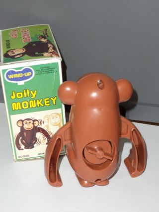 NIB NOS Plastic Wind - Up Toy Animal Jolly Monkey Ape Gorilla Chimp 2