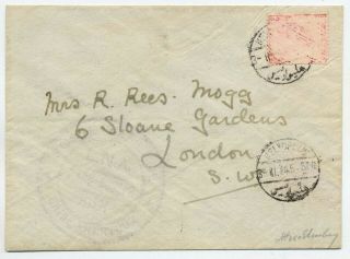 Egypt 1914 Very Rare Marc Pourpe Flight Cover From Heliopolis To London England