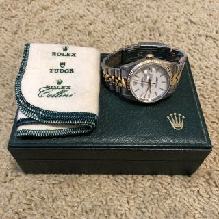 Rolex 16233 Datejust,  White Dial,  18k Yellow Gold & Steel,  & Papers