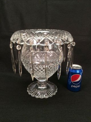 Huge Antique Pairpoint Glass Luster Vase Raise Diamond Abp Cut Polished Crystal