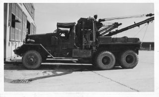 Org Wwii Photo: Large American Army Truck With Winch/ Crane