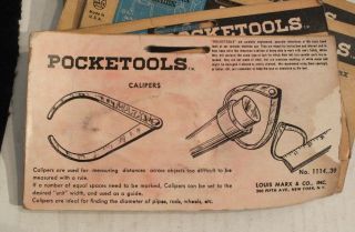 Vintage Miniature Calipers Marx POCKET TOOL Calipers Carpentry Mechanic1950s 196 2