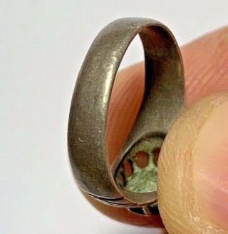 ANCIENT ROMAN SILVER RING WITH RARE RED STONE 2.  1gr 24mm (inner 17.  5mm) 3