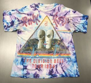 Pink Floyd Vintage Division Bell Tye Dyed Concert T Shirt 1994 Trashed 2