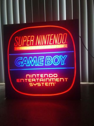 Nintendo Gaming Systems Rare Game Boy/super Nintendo Light - Up Arcade Sign