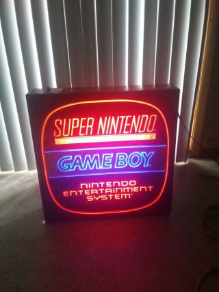 NINTENDO Gaming Systems Rare Game Boy/Super Nintendo Light - Up arcade Sign 2