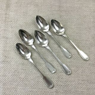 Christofle Silver Plated Cutlery Teaspoons Chinon Set Of 5 Antique French