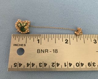 Vintage AKA Alpha Kappa Alpha marked BSM 14K Gold Seed Pearl Sorority Leaf Pin 3