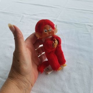 Adorable Rare Vintage Atlanta Novelty Co. ,  Miniature 5 " Red Plush Monkey