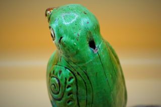 YUAN Ming Dynasty,  Chinese Sancai,  Cizhou Ware,  GREEN PARROT Bird INCENSE HOLDER 7