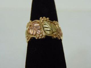 Womens Vintage Estate 10k Yellow & Rose Gold Grape Leaf Ring 3.  9g E2236